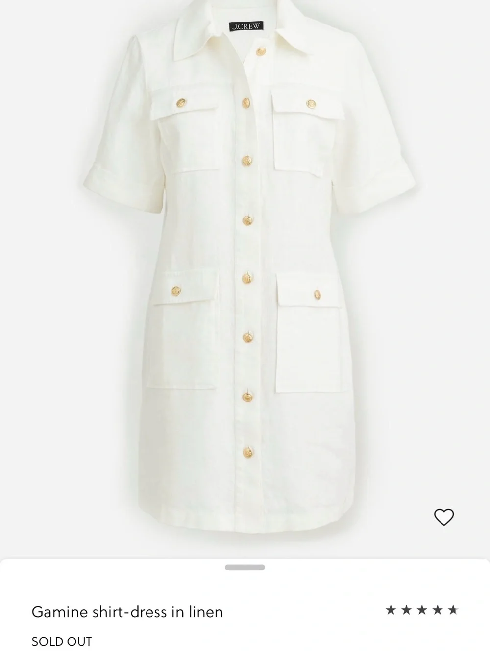 J. Crew Gamine Shirtdress in Linen (White)